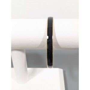 J.Crew Black Enamel Bangle Bracelet Gold Tone 8 in Retro Y2K Stacking